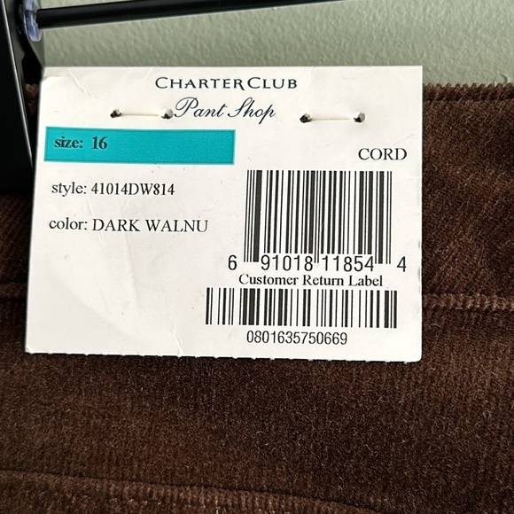 NWT Tummy Slimming Corduroy 5 Pocket Pants Slimming Panels Relaxed Walnut Brown - Picture 5 of 9